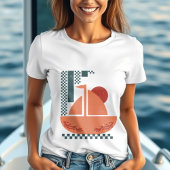 Minimalistische bootillustratie t-shirt