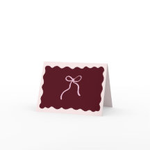Minimalistische bordeauxrode opgevouwen bedankkaar