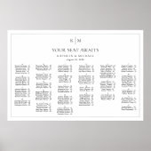 Minimalistische Border Bruiloft Alfabetische zitpl Poster (Voorkant)