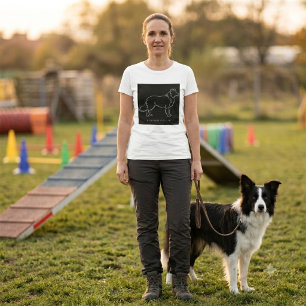 Minimalistische Border Collie Lijn Kunst Honden Gr T-shirt