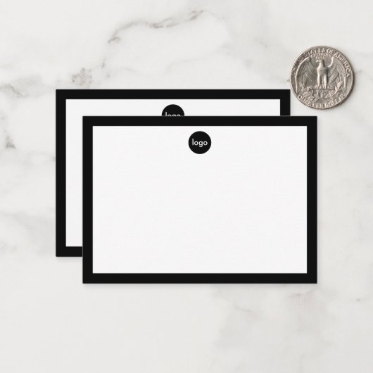 Minimalistische Border Custom Logo Business Notitiekaartje (Voorkant / Achterkant in situ)
