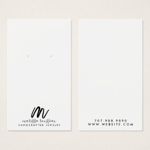 Minimalistische borstel script Monogram sieraden o Visitekaartje
