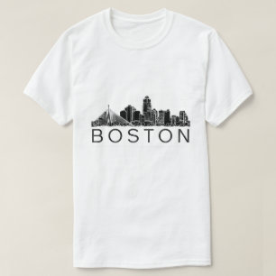 minimalistische Boston Skyline Boston Ma Stadssi T-shirt