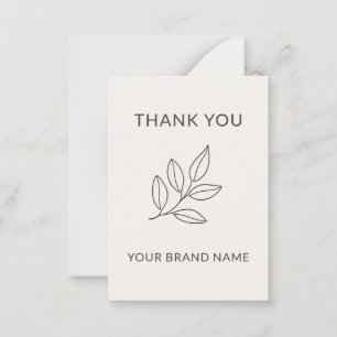 Minimalistische botanische ambachtelijke kleine on notitiekaartje