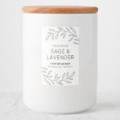 Minimalistische Botanische bladeren Wax smeltlabe Voedselcontainer Etiket (Voorkant)