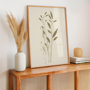 Minimalistische botanische boho poster