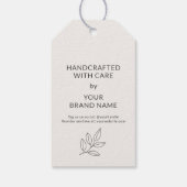 Minimalistische botanische branding voor kleine be cadeaulabel (Achterkant)