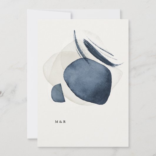 Minimalistische Botanische bruiloft uitnodiging (Achterkant)