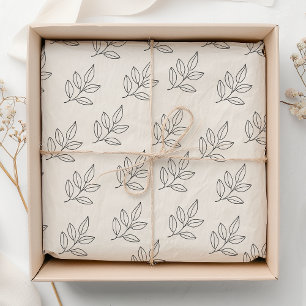 Minimalistische botanische crème voor kleine bedri tissuepapier