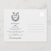 Minimalistische Botanische Duiven Elegant Script W Uitnodiging Briefkaart (Voorkant)