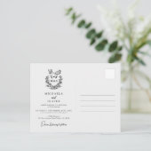 Minimalistische Botanische Duiven Elegant Script W Uitnodiging Briefkaart (Staand voorkant)