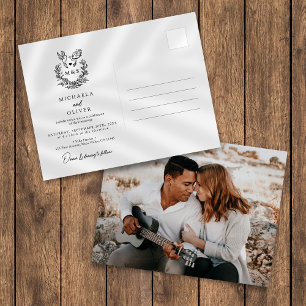 Minimalistische Botanische Duiven Elegant Script W Uitnodiging Briefkaart