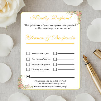 Minimalistische Botanische Huwelijksreactiekaart RSVP Kaartje