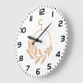 Minimalistische botanische krans modern neutraal grote klok (Hoek)