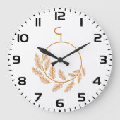 Minimalistische botanische krans modern neutraal grote klok (Voorkant)