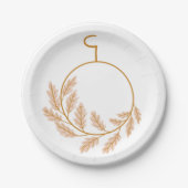 Minimalistische botanische krans modern neutraal papieren bordje (Voorkant)