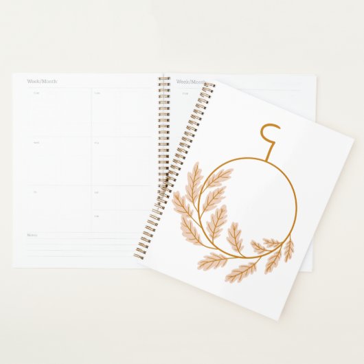 Minimalistische botanische krans modern neutraal planner (Display)
