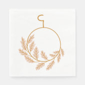 Minimalistische botanische krans modern neutraal servet (Voorkant)