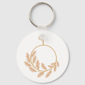 Minimalistische botanische krans modern neutraal sleutelhanger (Achterkant)