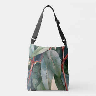 Minimalistische botanische kunst van eucalyptus crossbody tas