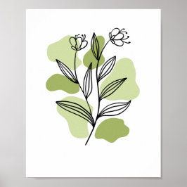 Minimalistische botanische lijntekeningen van wild poster