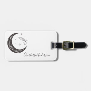 Minimalistische Botanische Maan Gepersonaliseerd C Bagagelabel