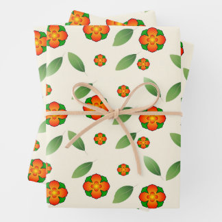 Minimalistische Botanische met Oranje Bloesem Inpakpapier Vel