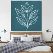 Minimalistische botanische muurkunst canvas afdruk (Insitu (Slaapkamer))