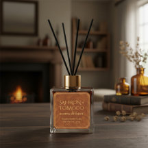 Minimalistische botanische rietdiffuser-labelsjabl