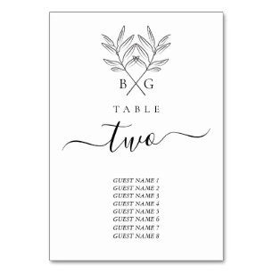 Minimalistische Botanische Rustieke Monogram Bruil Kaart