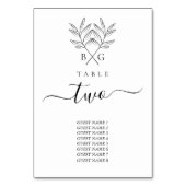 Minimalistische Botanische Rustieke Monogram Bruil Kaart (Achterkant)