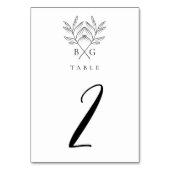 Minimalistische Botanische Rustieke Monogram Bruil Kaart (Achterkant)