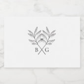 Minimalistische Botanische Rustieke Monogram Bruil Likeurfles Etiket (Enkel label)