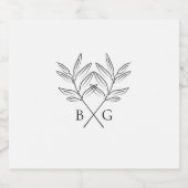 Minimalistische Botanische Rustieke Monogram Bruil Sparkling Wijnetiket (Enkel label)