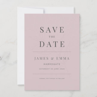 Minimalistische Botanische Save the Date Dusky Ros