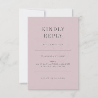 Minimalistische botanische typografie Duffe Roos RSVP Kaartje