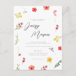 Minimalistische botanische wilde bloem met foto Br Briefkaart