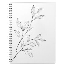 Minimalistische botanische zwarte lijnkunst