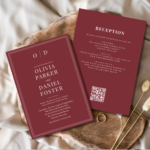 Minimalistische Bourgogne Alles in één QR Code Huw Kaart