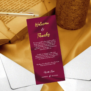Minimalistische Bourgogne en Gold Script Welkom Be