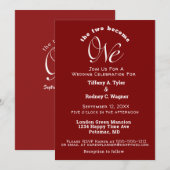 Minimalistische Bourgondië en Wit De One Wedding Kaart (Voorkant / Achterkant)