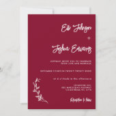 Minimalistische Bourgondische gebladerte Motief br Kaart (Voorkant)