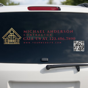 Minimalistische bouwconstructie auto vrachtwagen Q Raamsticker