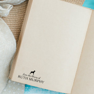 Minimalistische Boxerhond uit de Bibliotheek van B Rubberstempel