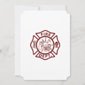 Minimalistische brandweerman "Little Hero" Baby sh Kaart (Achterkant)