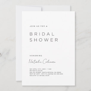 Minimalistische bridal Shower Invitation, Eenvoudi Kaart