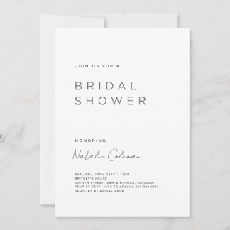 Minimalistische bridal Shower Invitation, Eenvoudi Kaart