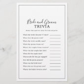 Minimalistische bride en Groom Trivia Game Flyer (Voorkant)