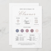 Minimalistische Bridesmaid Info Kaart (Voorkant / Achterkant)