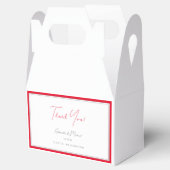 Minimalistische Bright Cherry Red Border Bruiloft Bedankdoosjes (Geopend)